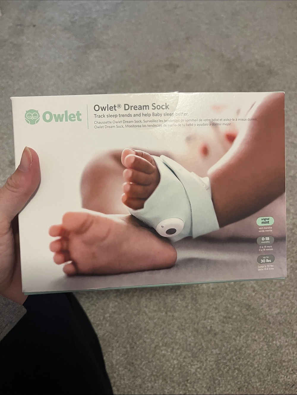 Owlet Dream Sock Athletic Sock - Mint Baby Monitoring Sock